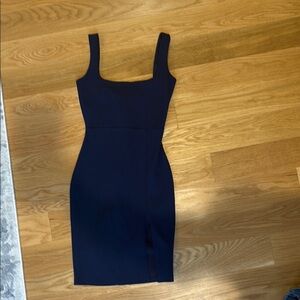 Missguided Blue Sheath Mini Dress Square Neck Sleeveless